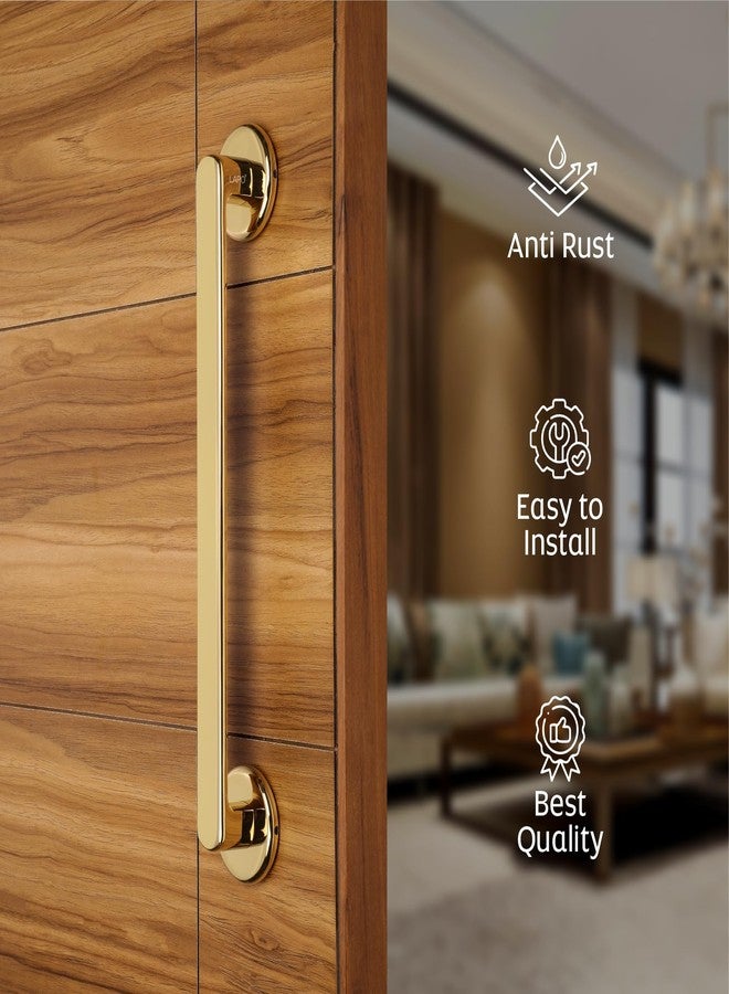 LAPO مقبض باب لابو بولو للباب الرئيسي | مقبض باب رئيسي | مقبض باب | سبيكة زنك (14 بوصة - عبوة من قطعة واحدة) طلاء ذهبي | ضمان 3 سنوات | مقبض سحب - Image 5